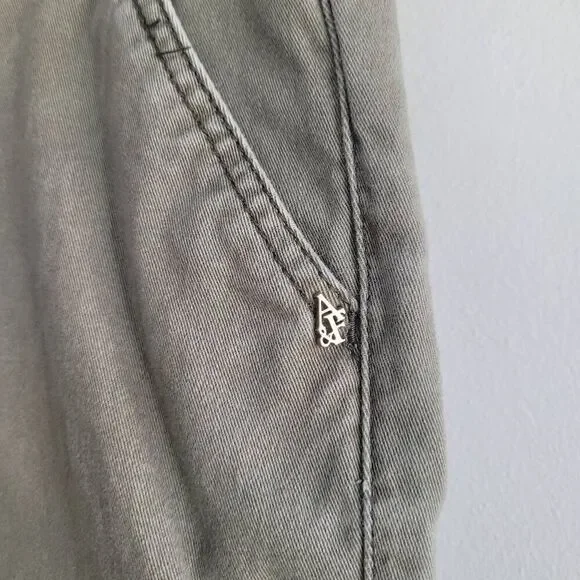 Abercrombie & Fitch button front grey pants slim fit textured moto rocker - Picture 3 of 10